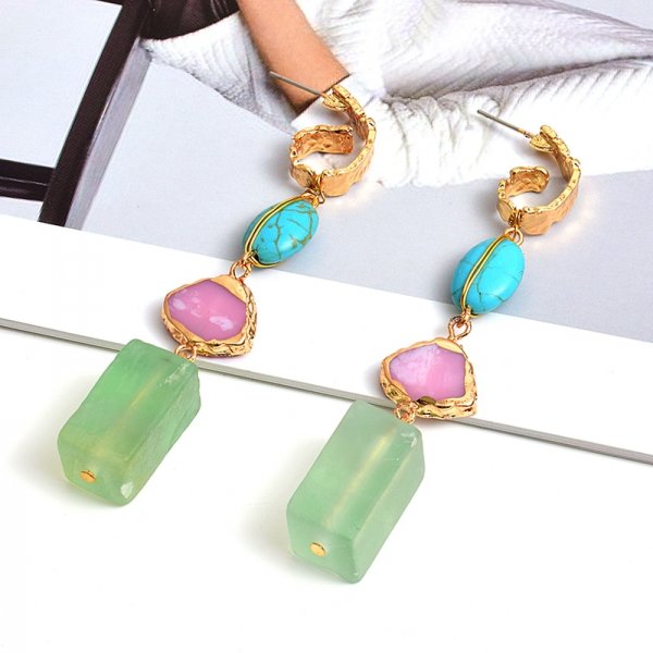 Fashion long stone earrings high quality jewelry